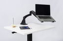 Laptop stand for adjustable monitor arm